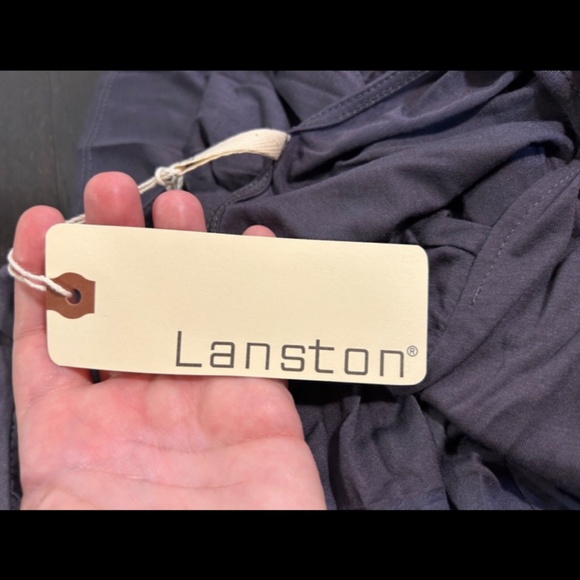 Lanston x Revolve Draped Front Long Sleeve Micro Modal Tee/Top Grey Size M - NWT - Picture 11 of 14